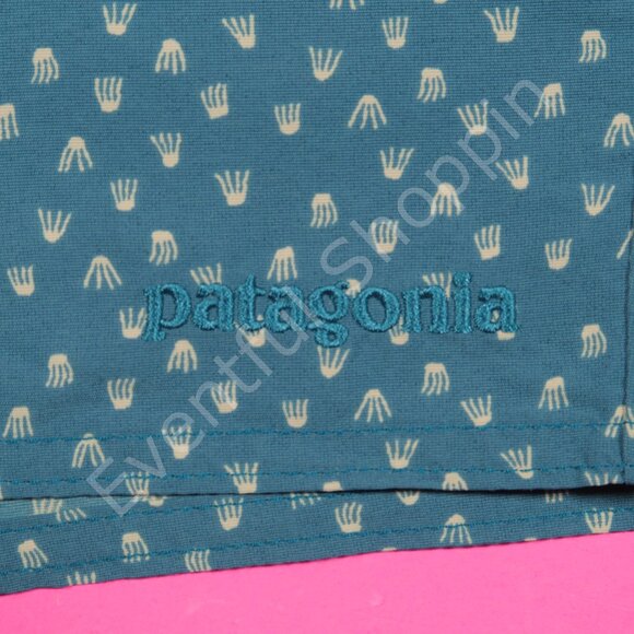 Patagonia Wavefarer Walk Shorts 20" in Micro Medusa: Big Sur Blue Size 38 - Picture 5 of 9